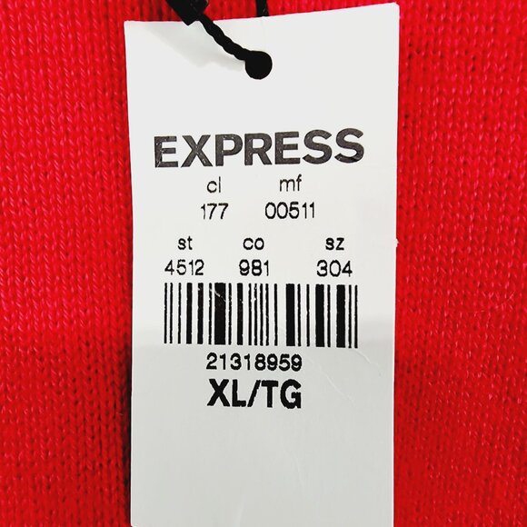 NEW Express red/navy color block sweater, size XL. - Picture 2 of 6